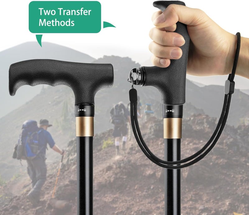 Rigych Monopod Handle Adapter Set Walking Stick Cane Handle with Monopod Waist Bag for Trekking Hiking Climbing Photography - Image 2